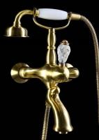 Смеситель для ванны Boheme Crystal 303-CRST, с душевым гарнитуром, бронза