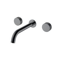 Смеситель из стены Boheme STICK LINEA на 3 отв. 152-2-SGM.3 вороненая сталь глянец