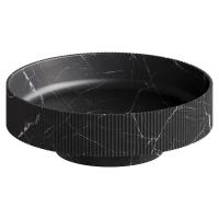 Раковина накладная рифленая SOLE Corian 400*130 Nero Marquina 801-R-NM