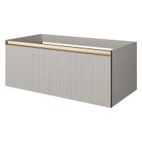 QUATRO 1 100CM тумба рифл CASHMERE FUGA профиль с подсветкой внутри 790-M1-100-CM-RIB-MG-LED CASHMERE