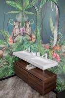 Столешница моноблок FLAT 140*46см на 2 чаши 859-140-2 белый