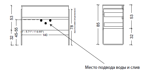 Тумба без раковины Vallessi 140*46cm LIGHT OAK 4 полки 837-140-LA