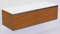 QUATRO 2 140см (70+70) тумба WILLOW профиль антрацит + внутр. подсв. 790-M2-140(70+70)-W-A+L WILLOW