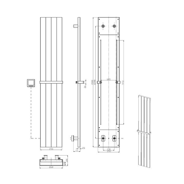 Полотенцесушитель электрический Boheme Flat 725-G, цвет золото
