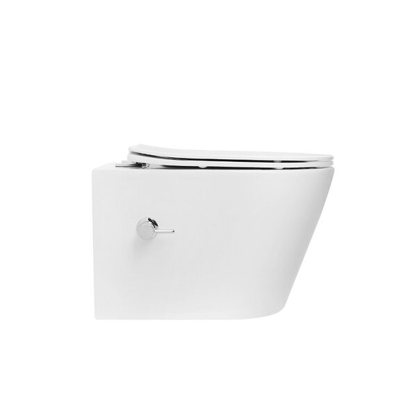 Унитаз подвесной безободковый Boheme Avva 973-SET-2-W с функцией биде, смыв торнадо, цвет белый глянец