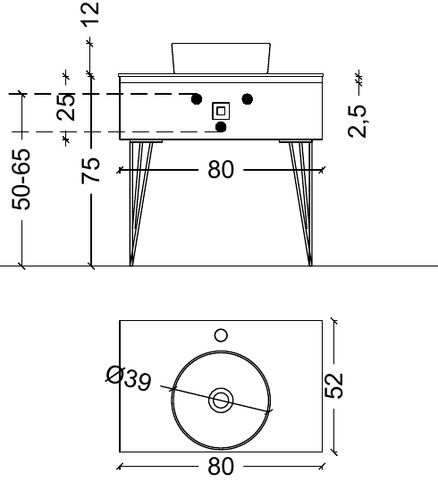 Консоль Armadi Art Lucido 80 см Жемчужный белый 770-080-W белый