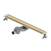 Душевой трап (лоток) Boheme Premium Linear, 80 см, в комплекте с решеткой под плитку, цвет золото, 982-80-G