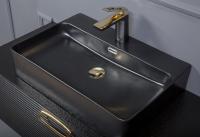 Раковина керамика прямоугольная под смеситель Черная VALLESSI 875 черный