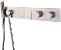 Термостатический смеситель с ручным душем Boheme Zodiac Thermo 133-SYS-NB брашированный никель