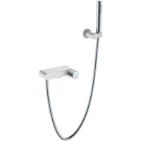Смеситель Boheme Stick 123-WCR.2 для ванны и душа, с душевым гарнитуром, White touch chrome