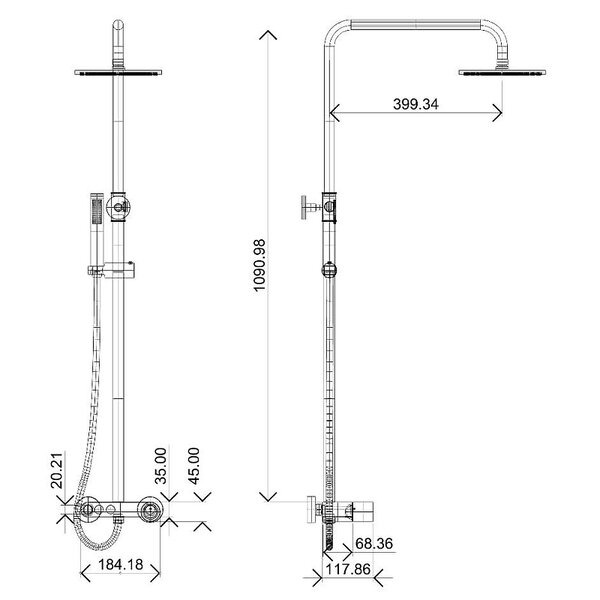 Душевая стойка Boheme Stick 128-WCR, White chrome, с ручкой Diamond