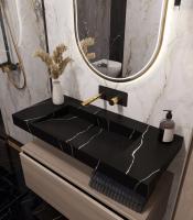 Столешница моноблок FLAT NERO MARQUINA (1010*452*80) 859-100-NM
