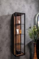 Пенал LOFT высокий dark wood полки стекло 896-D DARK OAK