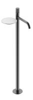 Смеситель для раковины напольный Boheme Stick LINEA 120-GM.3 вороненая сталь