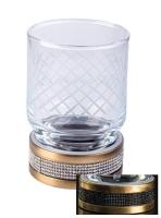 Стакан для зубных щеток Boheme Royal Cristal 10931-BR-B настольный, бронза, черные кристаллы