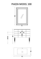 Тумба Piazza 100 черная + Хром 841-100-BCR черный