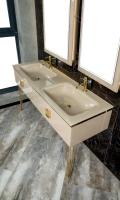 Столешница стекло 140см моноблок Капучино (Lucido) 852-140-CP Lucido CAPUCINO