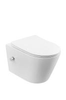 Унитаз подвесной безободковый Boheme Avva 973-SET-2-W с функцией биде, смыв торнадо, цвет белый глянец