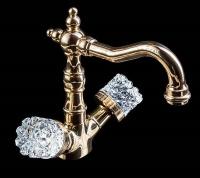 Смеситель для раковины Boheme Crystal 292-CRST, золото
