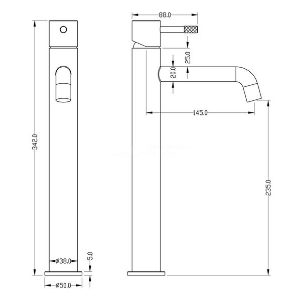 Смеситель для раковины Boheme Uno, высокий, Shine Gun Metall, 462-SGM