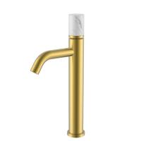 Смеситель для раковины высокий Boheme Stick MRAMOR WHITE 122-MG-MR-W матовое золото