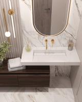 Столешница моноблок FLAT CALACATTA (1010*452*80) 859-100-CLCT CALACATTA