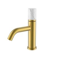 Смеситель для раковины Boheme Stick MRAMOR WHITE 121-MG-MR-W матовое золото