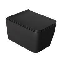 Унитаз подвесной Boheme Zen 967-SET-B, сиденье микролифт, цвет черный матовый