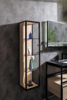 Пенал LOFT высокий light wood полки стекло 896-L