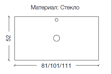 Столешница стекло 100см прямая Бронзированный коричневый 853-100-BB бронза