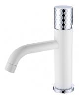 Смеситель для раковины Boheme Stick 121-WCR, белый, хром (white diamond chrome)