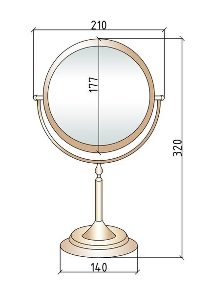 Зеркало Boheme Medici 502 21 см, двустороннее, с увеличением, бронза