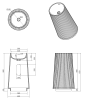 Раковина напольная рифленая Corian 480*480*850 801-Torre-G золото