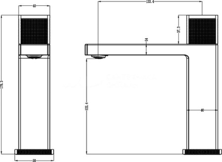 Смеситель для раковины Boheme Quad 159-B, черный матовый