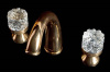 Смеситель для раковины на 3 отверстия Boheme Crystal 297-CRST, золото