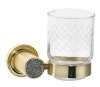 Стакан для зубных щеток Boheme Royal Cristal 10924-G-B, золото, черные кристаллы