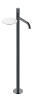 Смеситель для раковины напольный Boheme Stick LINEA 120-SGM.3 вороненая сталь глянец