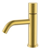 Смеситель для раковины Boheme Stick 121-MG, цвет золото матовое c ручкой Diamond