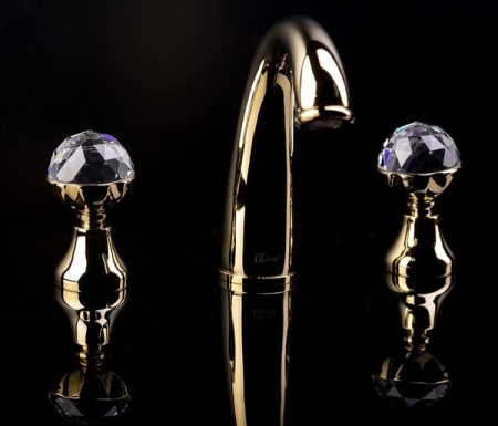 Смеситель для раковины на 3 отверстия Boheme Imperiale 337 Presente, золото