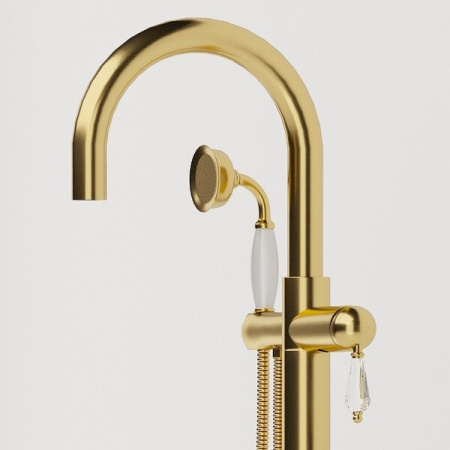 Смеситель Boheme Imperiale 289-SW, для ванны напольный, цвет золото с кристаллом Swarovski