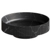 Раковина накладная рифленая SOLE Corian 400*130 Nero Marquina 801-R-NM
