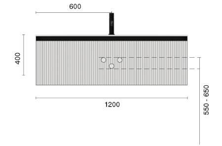 QUATRO 1 120CM тумба рифл DAPHNE профиль + внутр. подсв. 790-M1-120-RIB-D-MG-LED DAPHNE