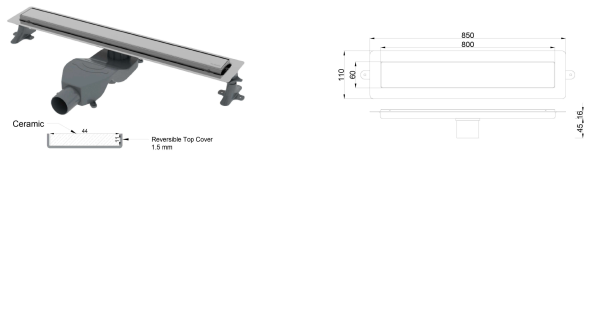 Душевой трап (лоток) Boheme Premium Linear 80см нерж.сталь 982-80-BRB брашированная бронза