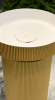 Раковина накладная рифленая SOLE Corian 400*130 + Пьедестал для раковины рифленый Corian 300*720 801-R-G+801-Base-R-G золото
