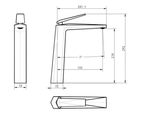 Смеситель для раковины Boheme Venturo 382-B, черный