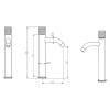 Смеситель для раковины Boheme Stick 122-G-MR-BLACK, золото