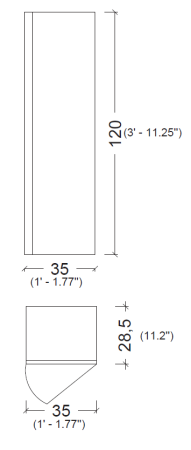 Пенал Armadi Art Vallessi 120*35*28 5cm Антрацит матовый 836-A matt антрацит