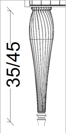 Ножки SPIRALE 45 см черные (пара) 848-B-45 черный