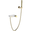 Смеситель Boheme Stick 123-WG для ванны и душа, с душевым гарнитуром, White diamond gold