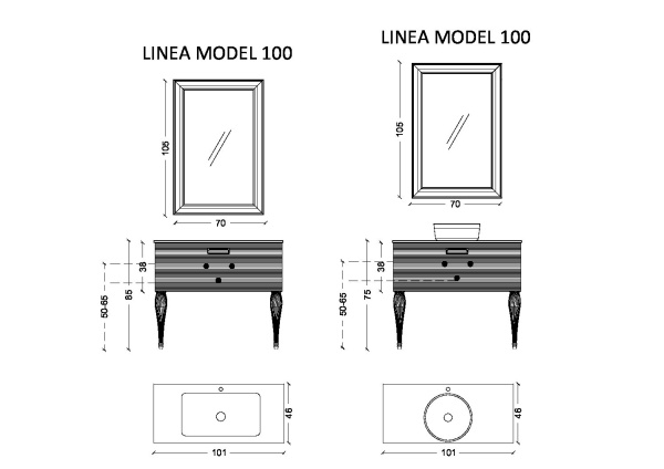 Тумба Armadi Art Linea 80 белая+Хром 842-080-WCR белый